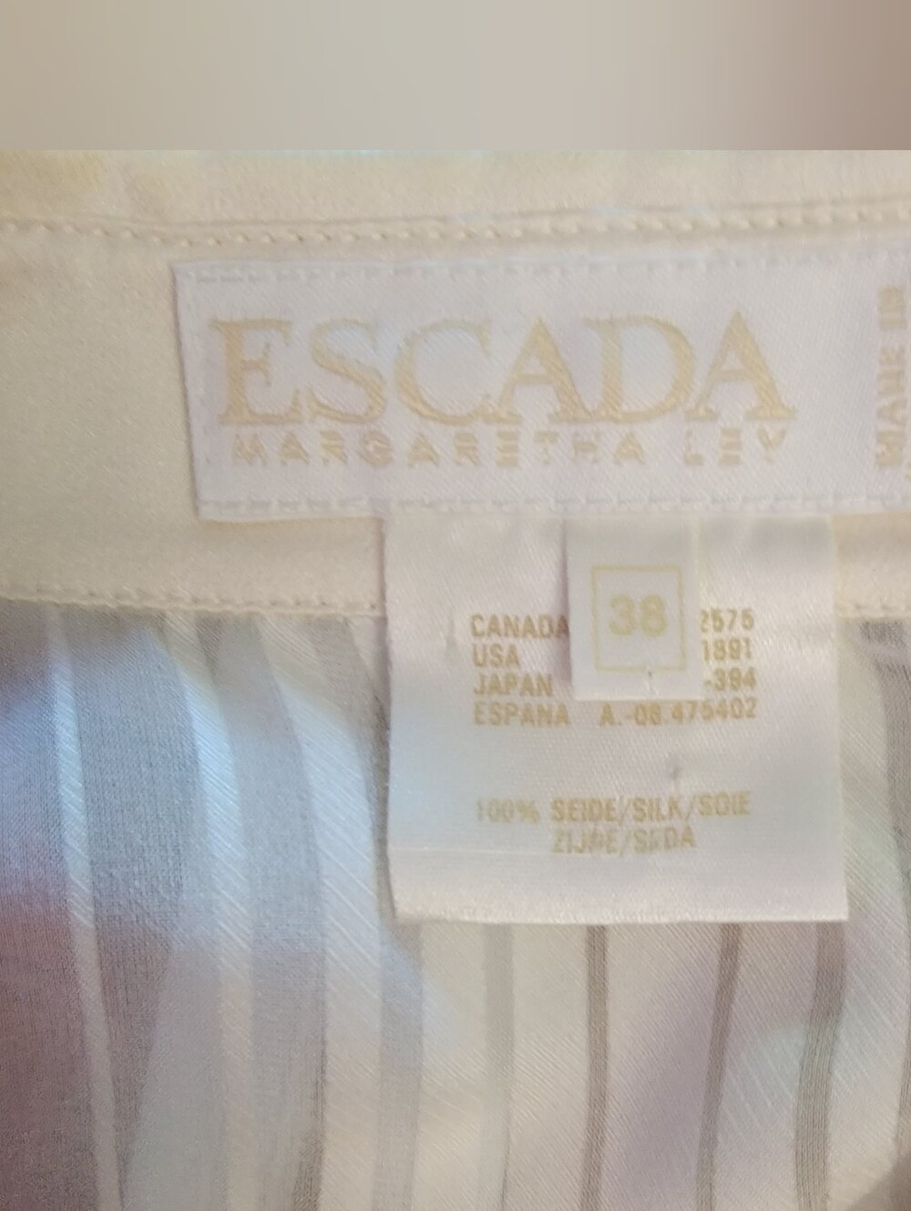Vintage ESCADA Marble Print Silk Blouse - Picture 7 of 9